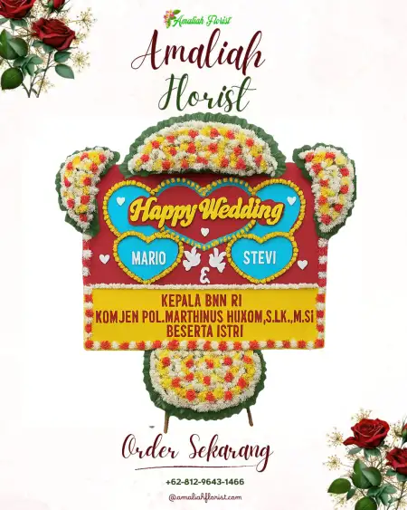 Papan Bunga Pernikahan Gedung Soka